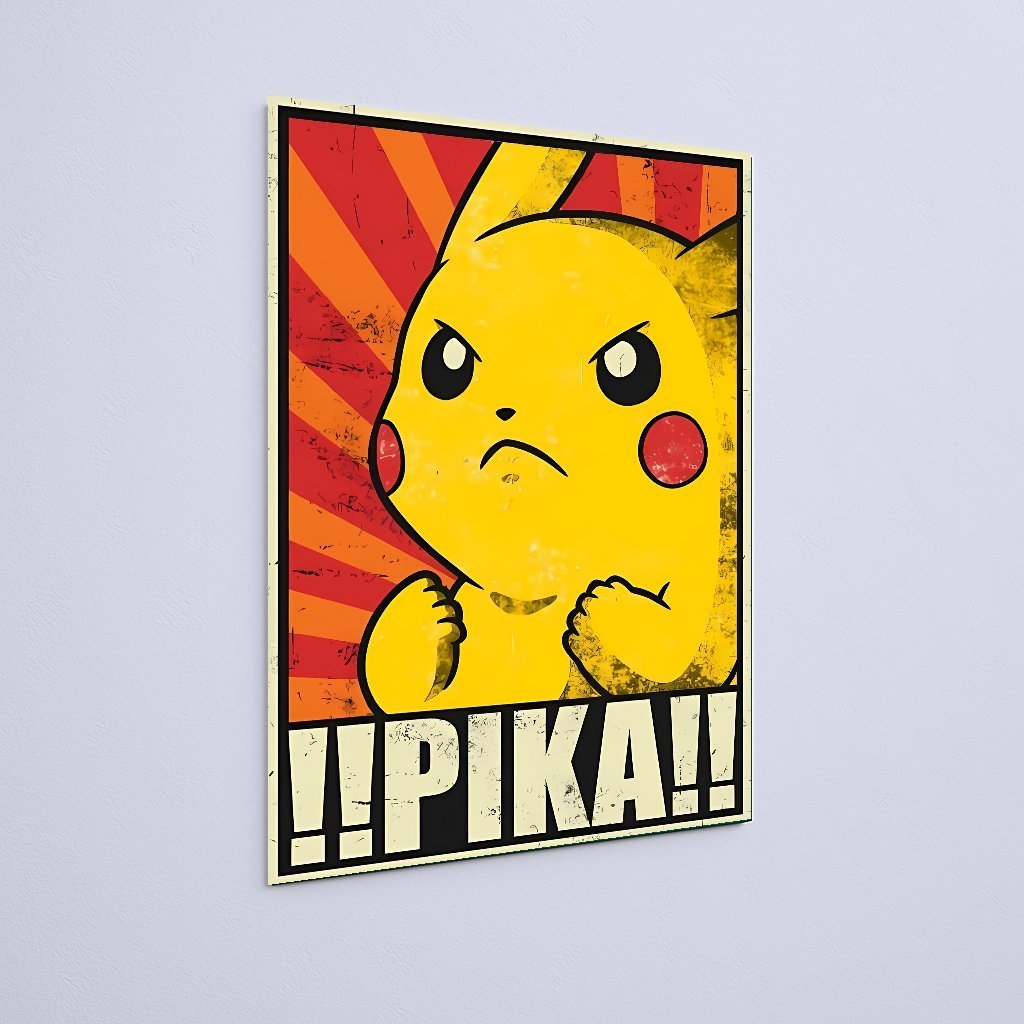 Quadro Decorativo Pokemon Pikachu Forte Determinado - Imagem 3