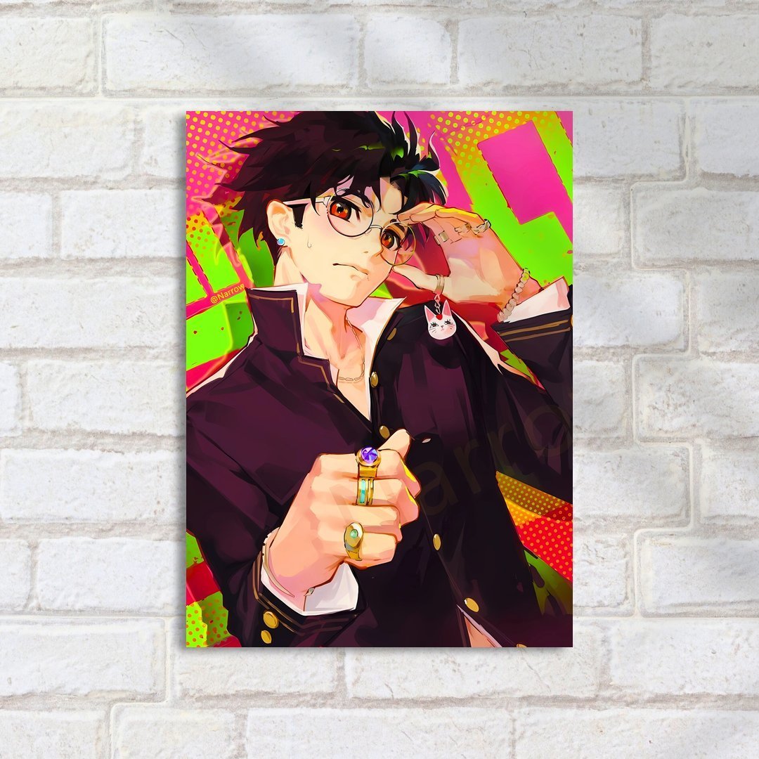 Quadro Decorativo Jóvem Óculos Corrente Gatinho - Imagem 2