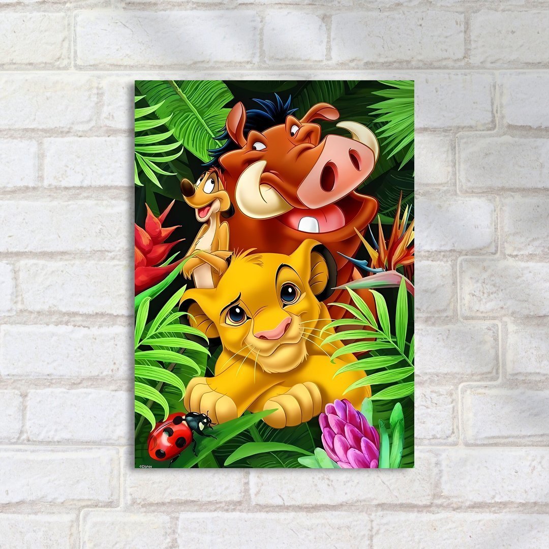 Quadro Decorativo Simba Timão Pumba Selva - Imagem 2