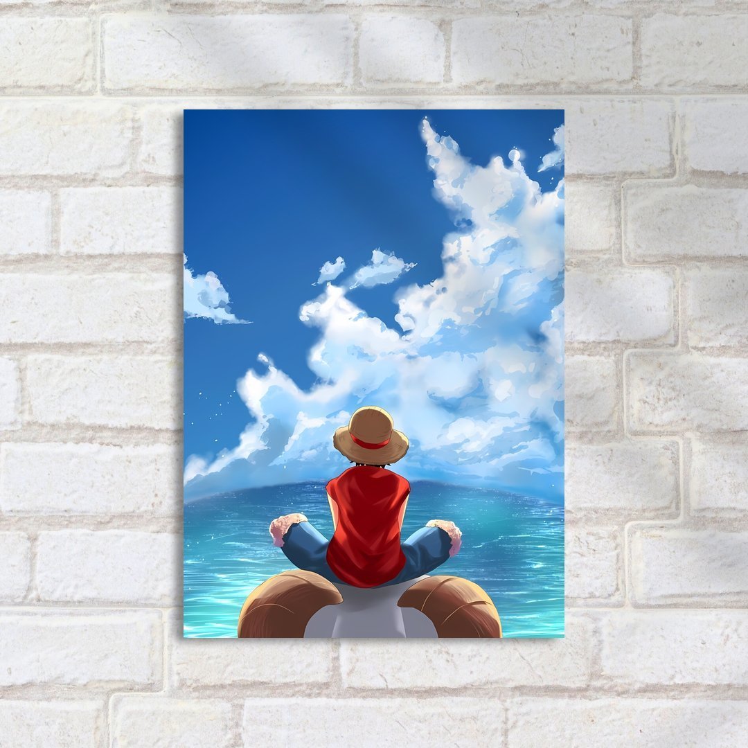 Quadro Decorativo One Piece Luffy Barco Oceano Céu - Imagem 2
