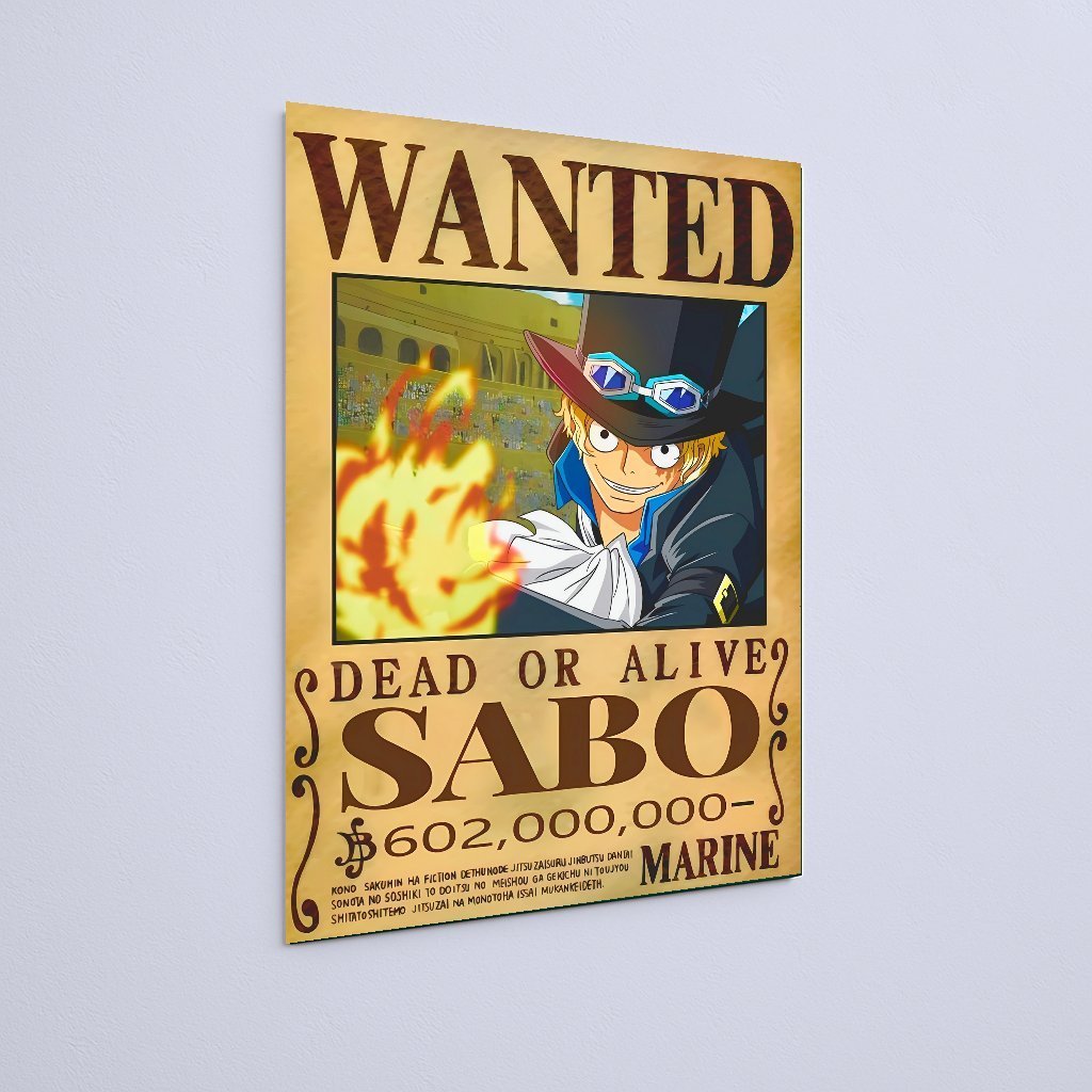 Quadro Decorativo One Piece Sabo Cartaz Wanted 602milhões - Imagem 3