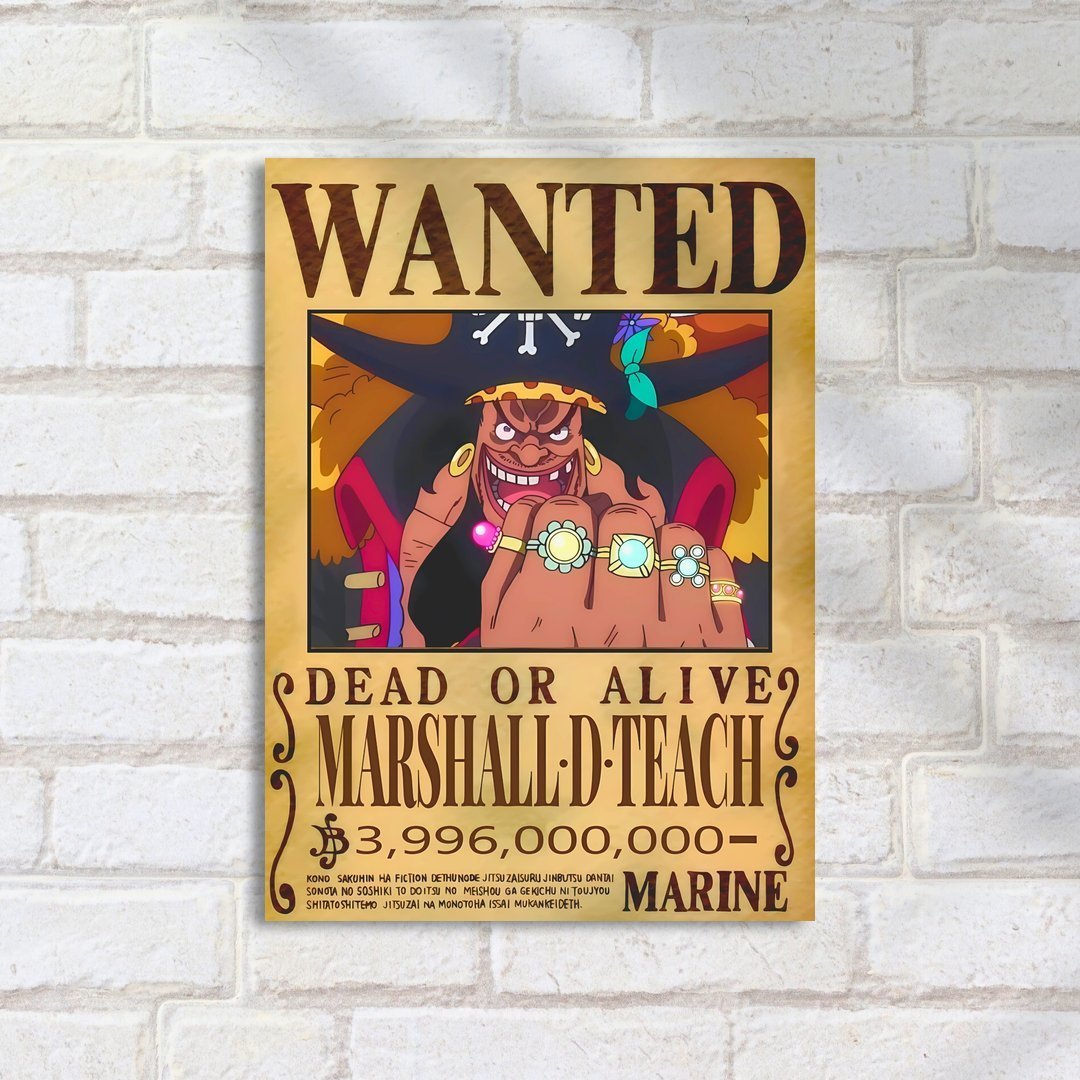 Quadro Decorativo One Piece Marshall Wanted Poster Marines - Imagem 2