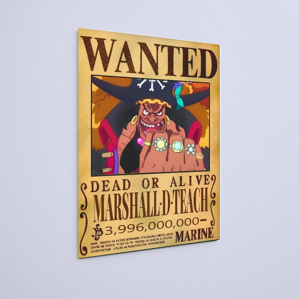 Quadro Decorativo One Piece Marshall Wanted Poster Marines - Imagem 3