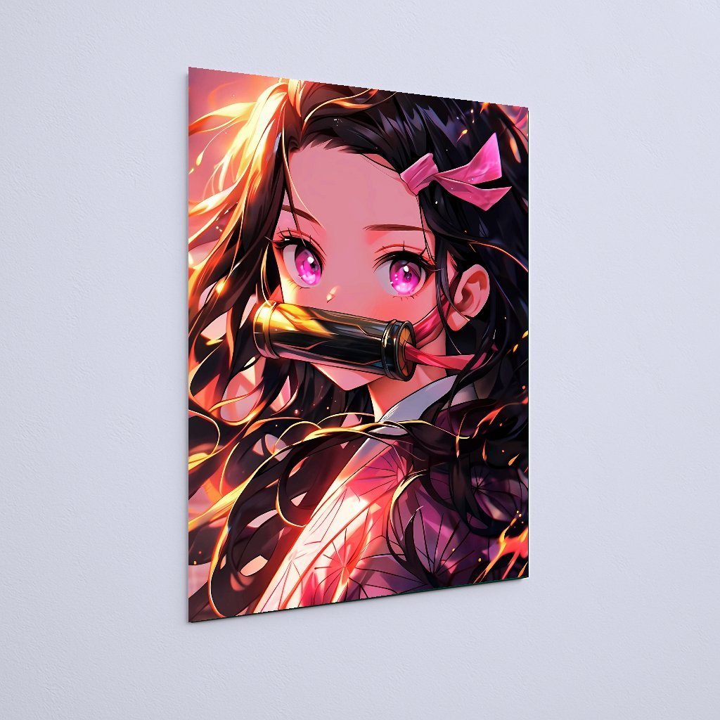 Quadro Decorativo Demon Slayer Menina Anime Olhos Violeta Demon Slayer - Imagem 3