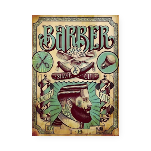 Quadro Decorativo Barbearia Vintage Cartaz Barba