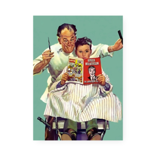 Quadro Decorativo Barbeiro Menino Revista Comica