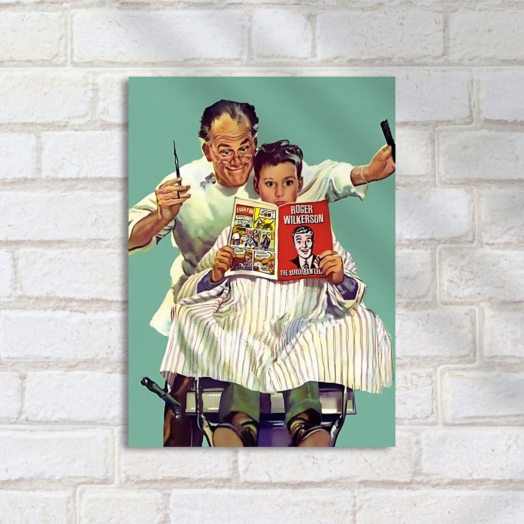 Quadro Decorativo Barbeiro Menino Revista Comica - Imagem 2