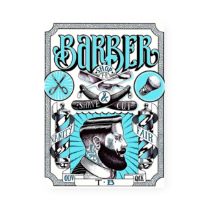Quadro Decorativo Barbearia Vintage Barba Tatuagem
