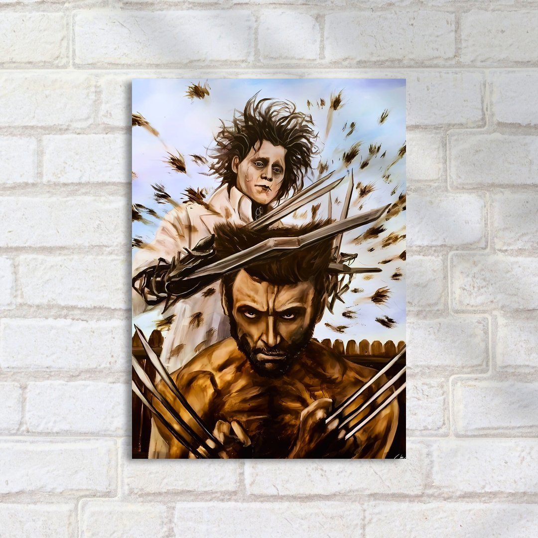 Quadro Decorativo Edward Maos Tesoura Wolverine - Imagem 2