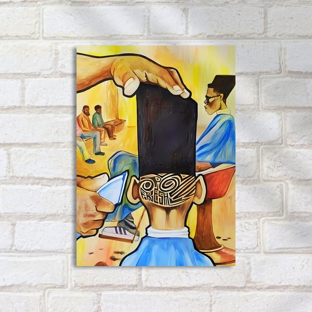 Quadro Decorativo Arte Barbearia Estilo Geometrico - Imagem 2