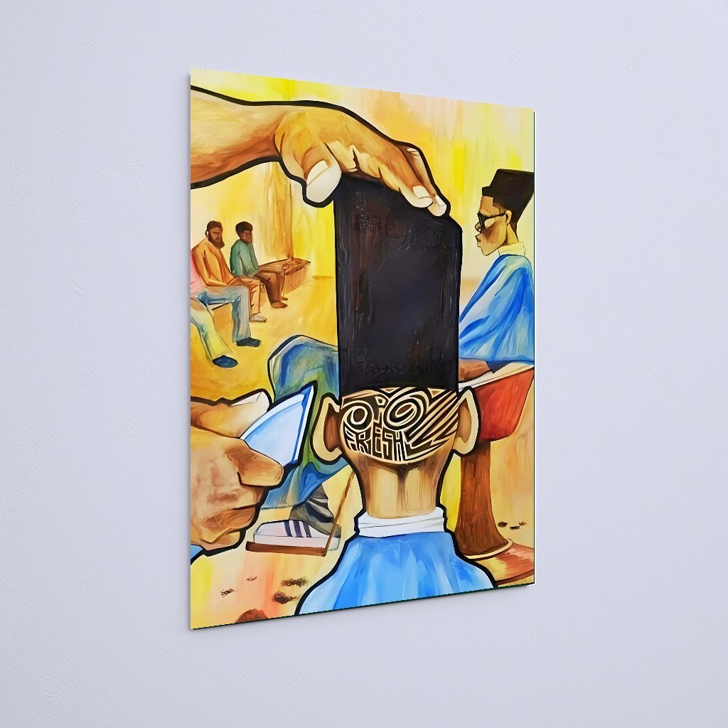 Quadro Decorativo Arte Barbearia Estilo Geometrico - Imagem 3