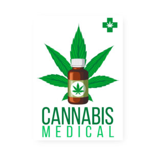 Quadro Decorativo Cannabis Medicinal Frasco Folhas