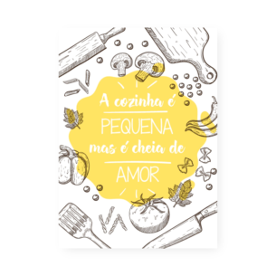 Quadro Decorativo Cozinha Pequena Cheia Amor