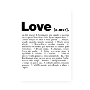 Quadro Decorativo Love Definicao Dicionario