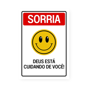 Quadro Decorativo Sorria Deus Cuidando Smiley