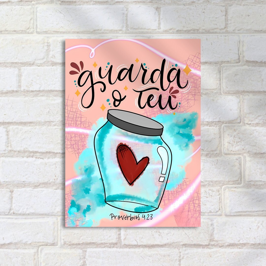 Quadro Decorativo Coração Frasco Versículo Bíblico - Imagem 2