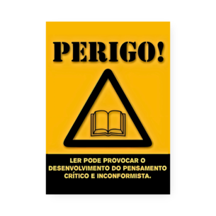 Quadro Decorativo Perigo Livro Pensamento Critico