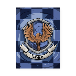 Quadro Decorativo Harry Potter Corvinal Escudo Azul Corvo