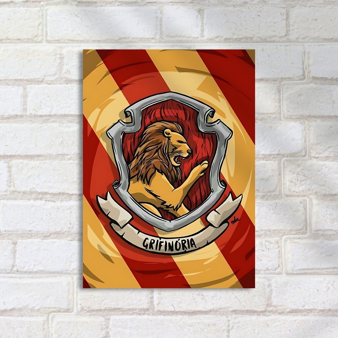 Quadro Decorativo Harry Potter Leao Grifinoria Escudo - Imagem 2