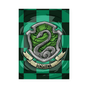 Quadro Decorativo Harry Potter Slytherin Emblema Serpente