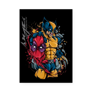 Quadro Decorativo Marvel Wolverine Cabeça Deadpool Marvel