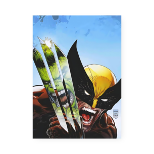 Quadro Decorativo Marvel Wolverine Garras Reflexo Hulk