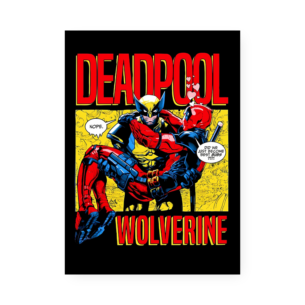 Quadro Decorativo Marvel Deadpool Wolverine Abraço