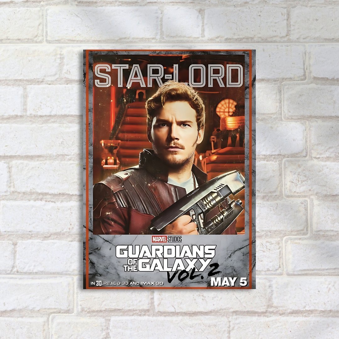 Quadro Decorativo Marvel Star Lord Guardioes Galaxia - Imagem 2
