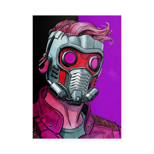 Quadro Decorativo Marvel Star Lord Mascara Arte