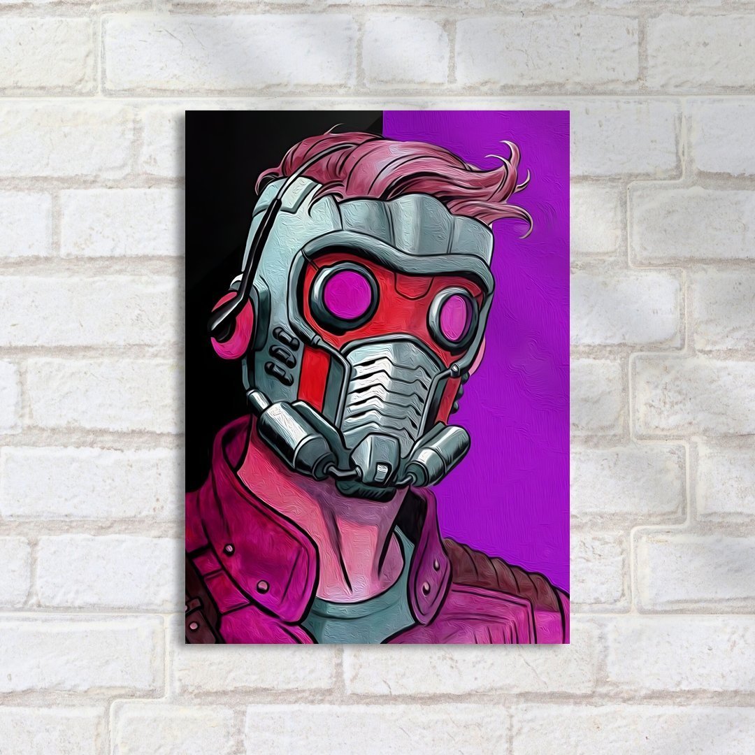 Quadro Decorativo Marvel Star Lord Mascara Arte - Imagem 2
