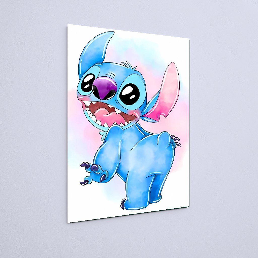 Quadro Decorativo Stitch Feliz Colorido - Imagem 3