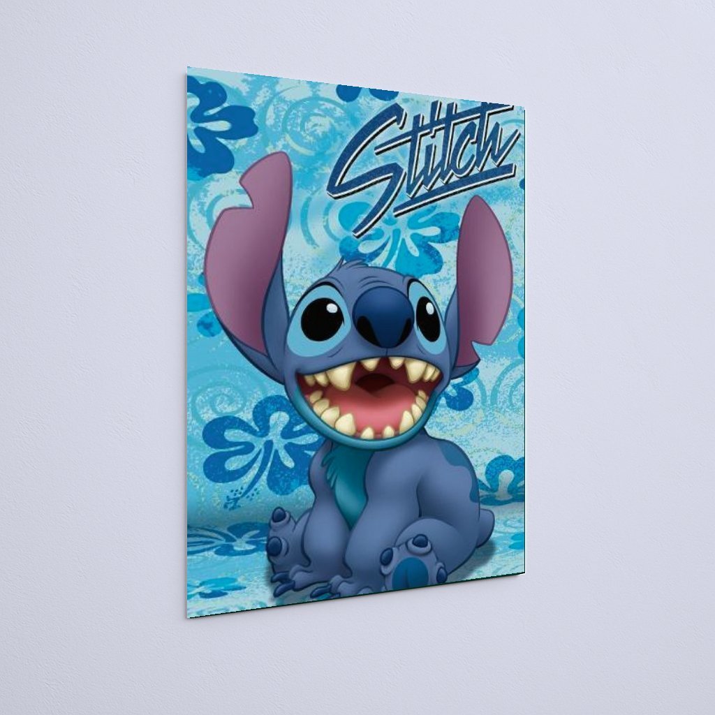 Quadro Decorativo Stitch Sorrindo Azul - Imagem 3