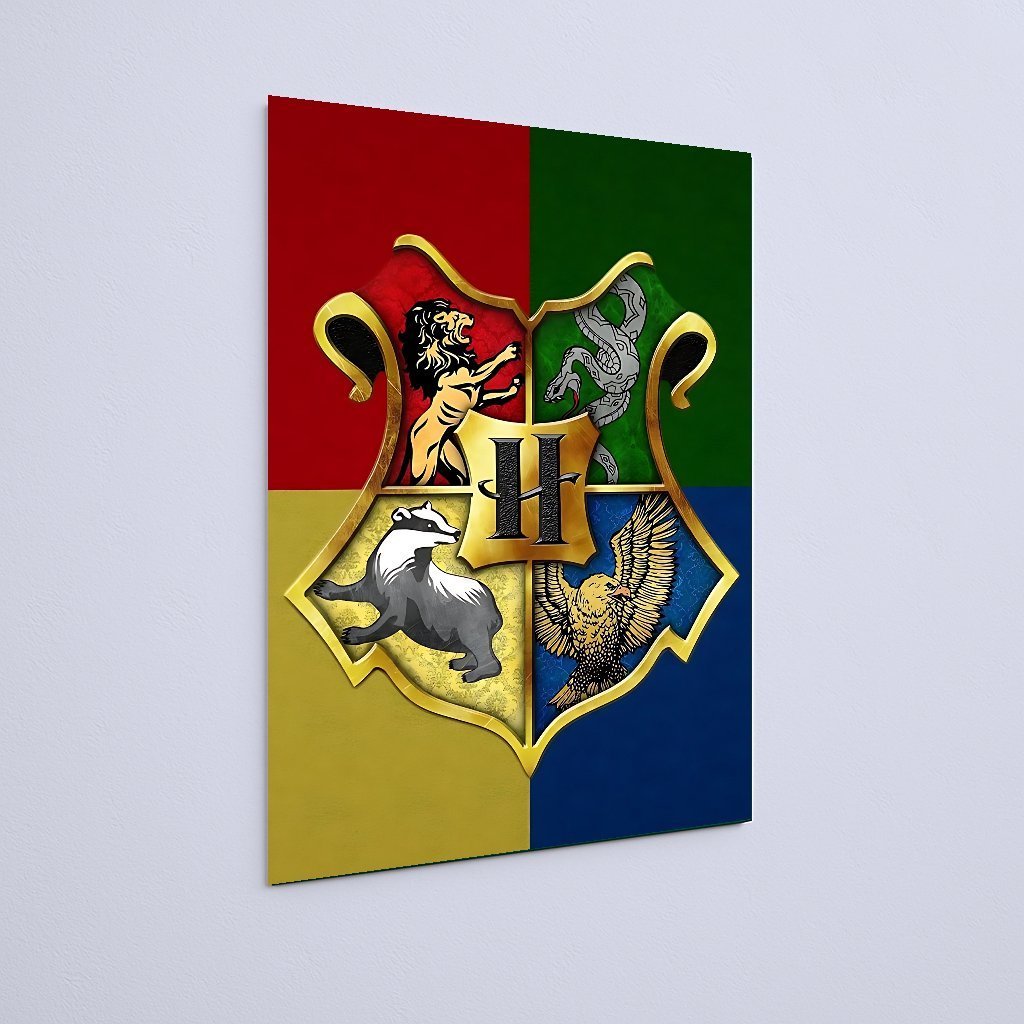 Quadro Decorativo Harry Potter Hogwarts Escudo Casas - Imagem 3