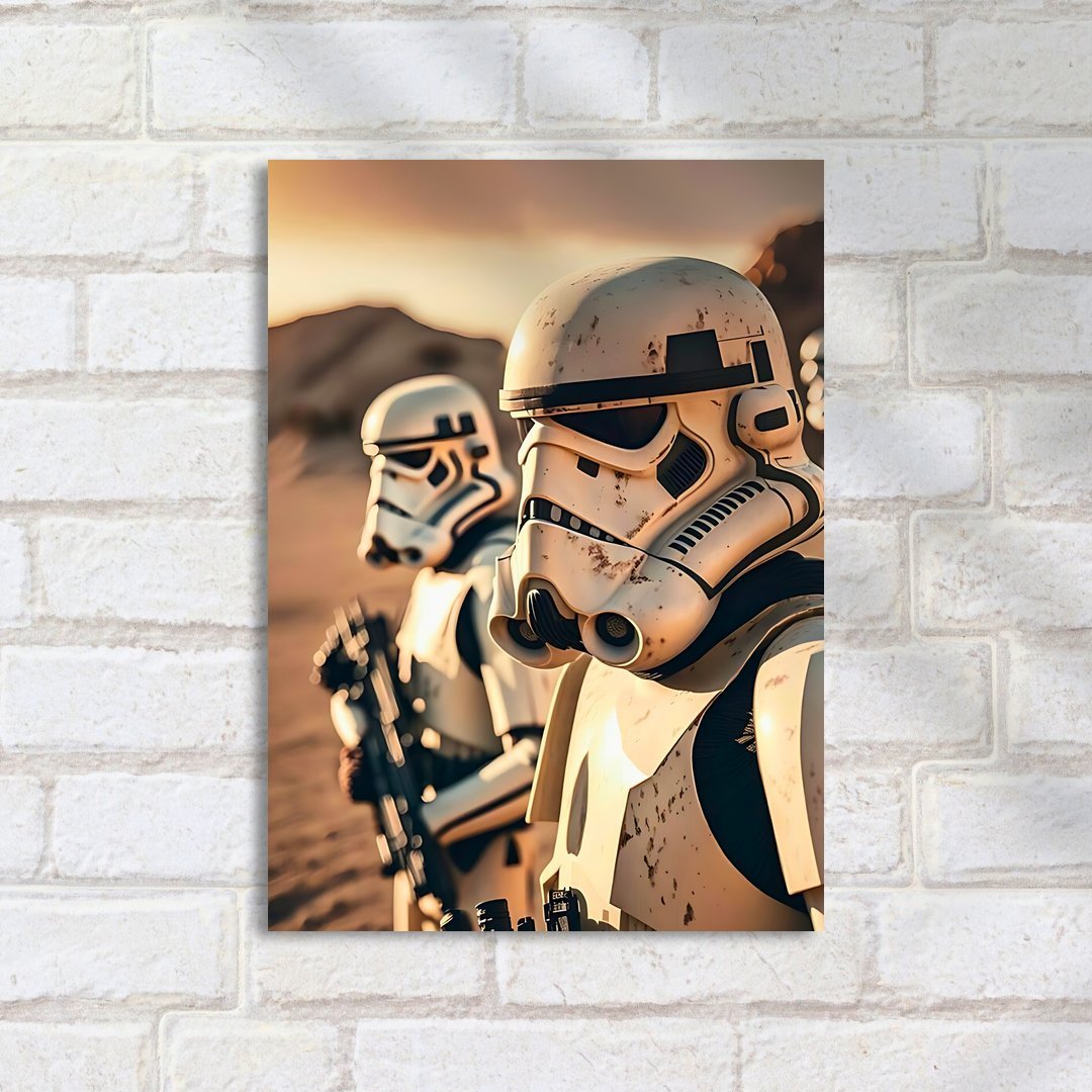 Quadro Decorativo Star Wars Stormtroopers Deserto Por Do Sol - Imagem 2