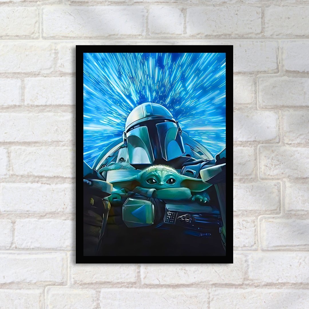 Quadro Decorativo Star Wars Grogu Mandaloriano Hiperespaço - Imagem 2