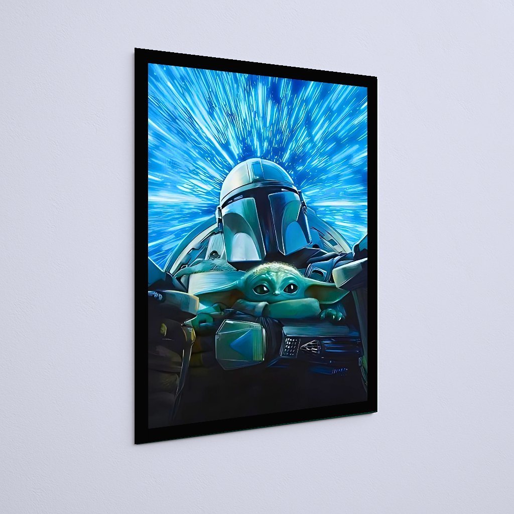 Quadro Decorativo Star Wars Grogu Mandaloriano Hiperespaço - Imagem 3