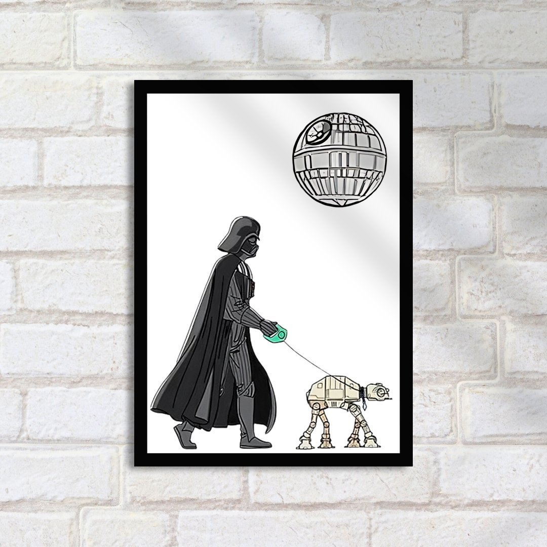 Quadro Decorativo Star Wars Dar Vader At At Caminhada - Imagem 2
