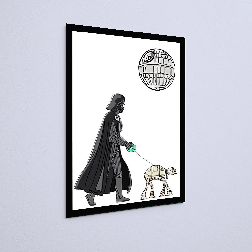 Quadro Decorativo Star Wars Dar Vader At At Caminhada - Imagem 3