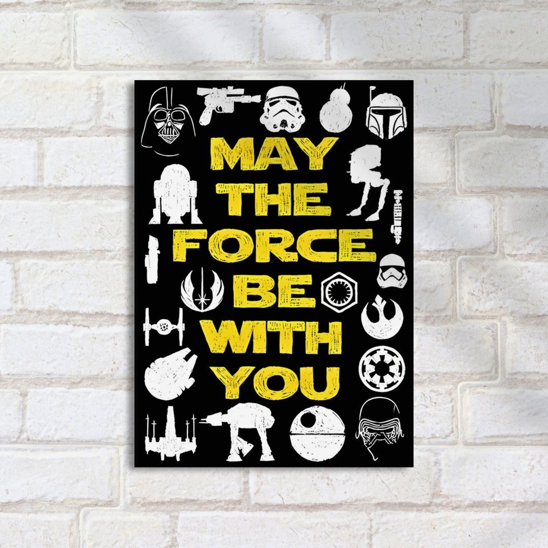 Quadro Decorativo Star Wars Frases Star Wars Personagens - Imagem 2