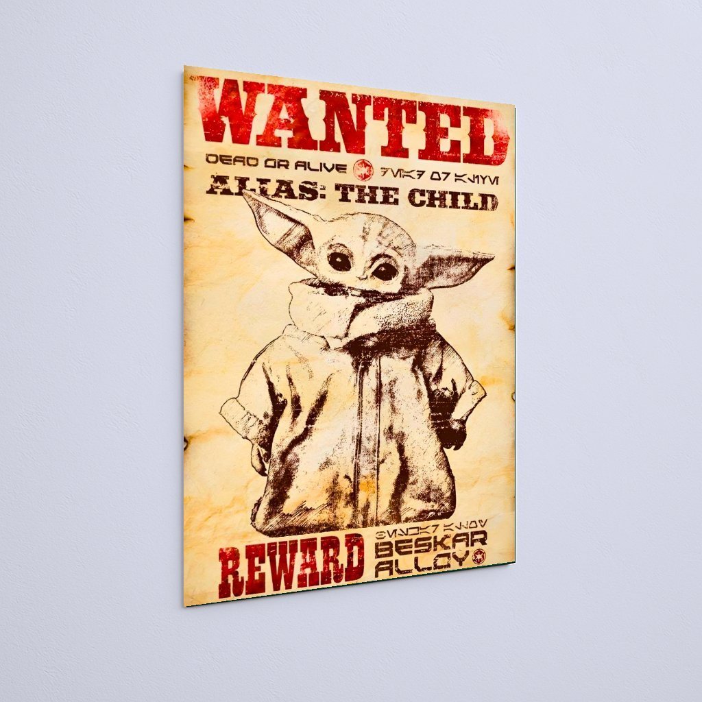 Quadro Decorativo Star Wars Wanted Baby Yoda Cartaz - Imagem 3