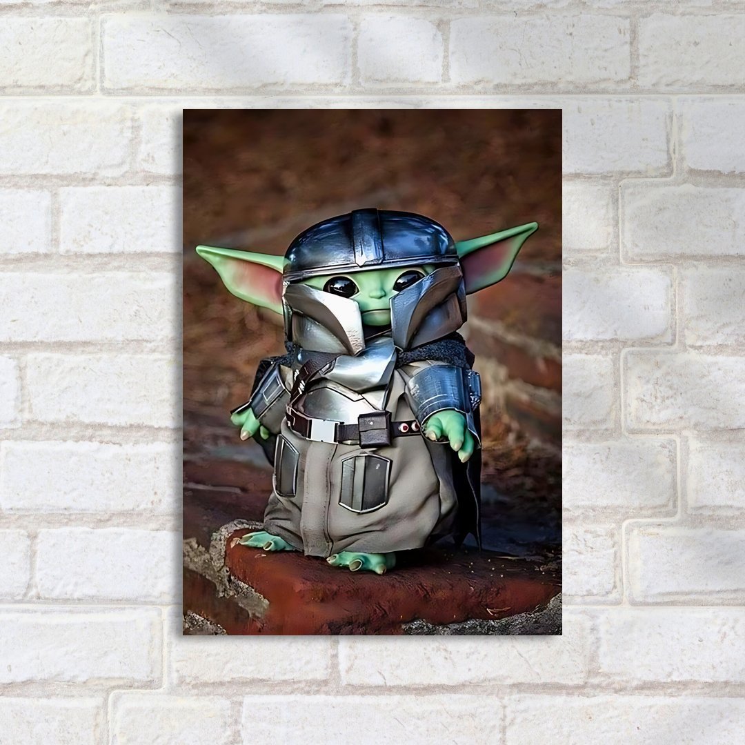 Quadro Decorativo Star Wars Grogu Armadura Jedi - Imagem 2