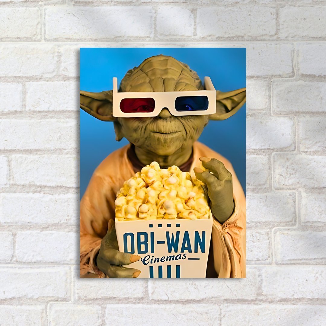 Quadro Decorativo Star Wars Yoda Oculos 3d Pipoca - Imagem 2