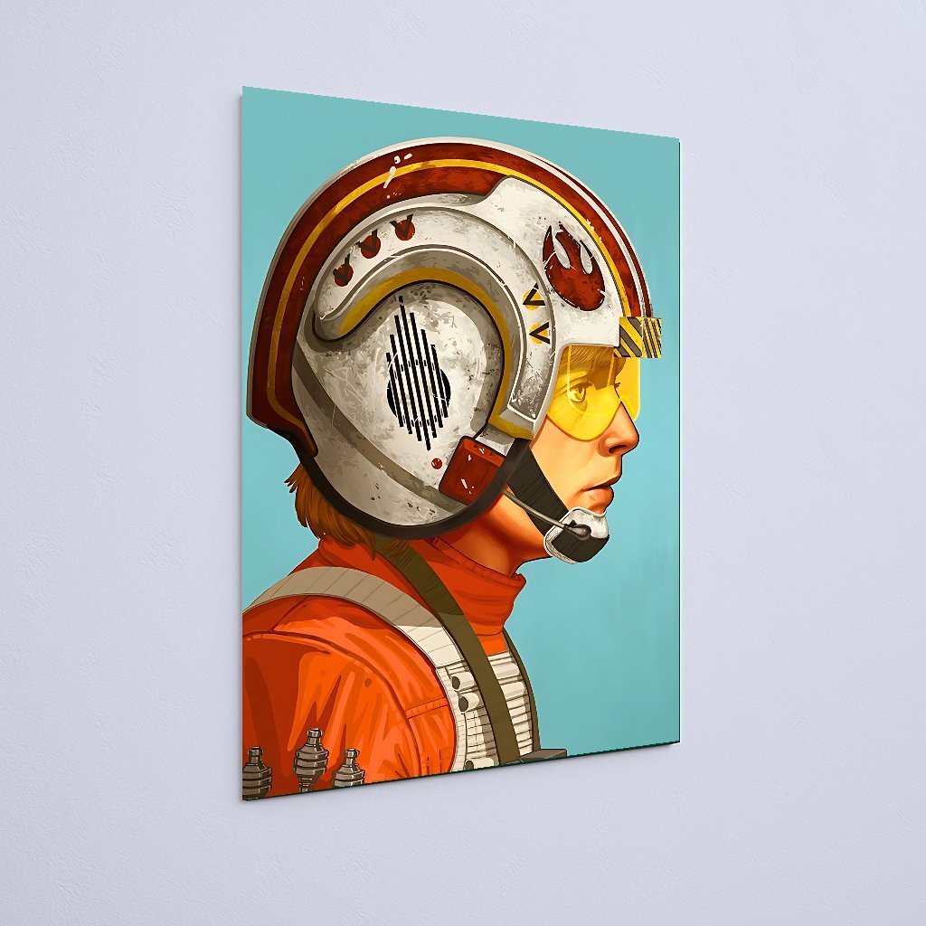 Quadro Decorativo Star Wars Piloto Espacial Elmo Nave - Imagem 3