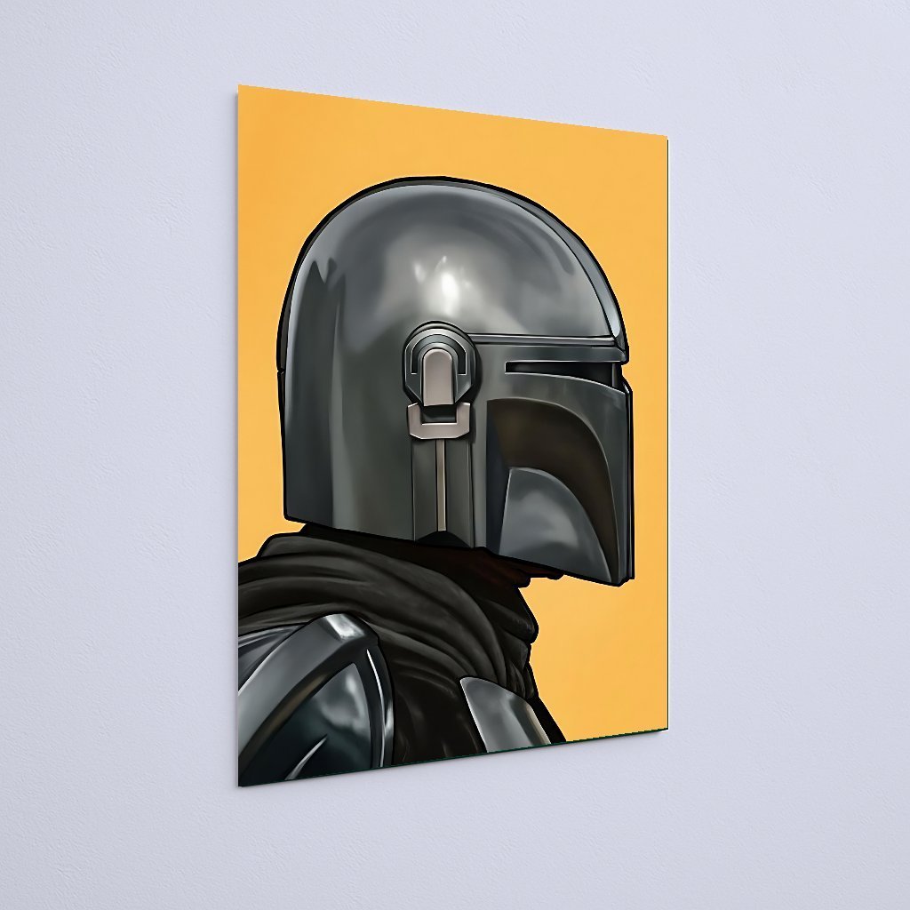 Quadro Decorativo Star Wars Mandaloriano Capacete Perfil - Imagem 3