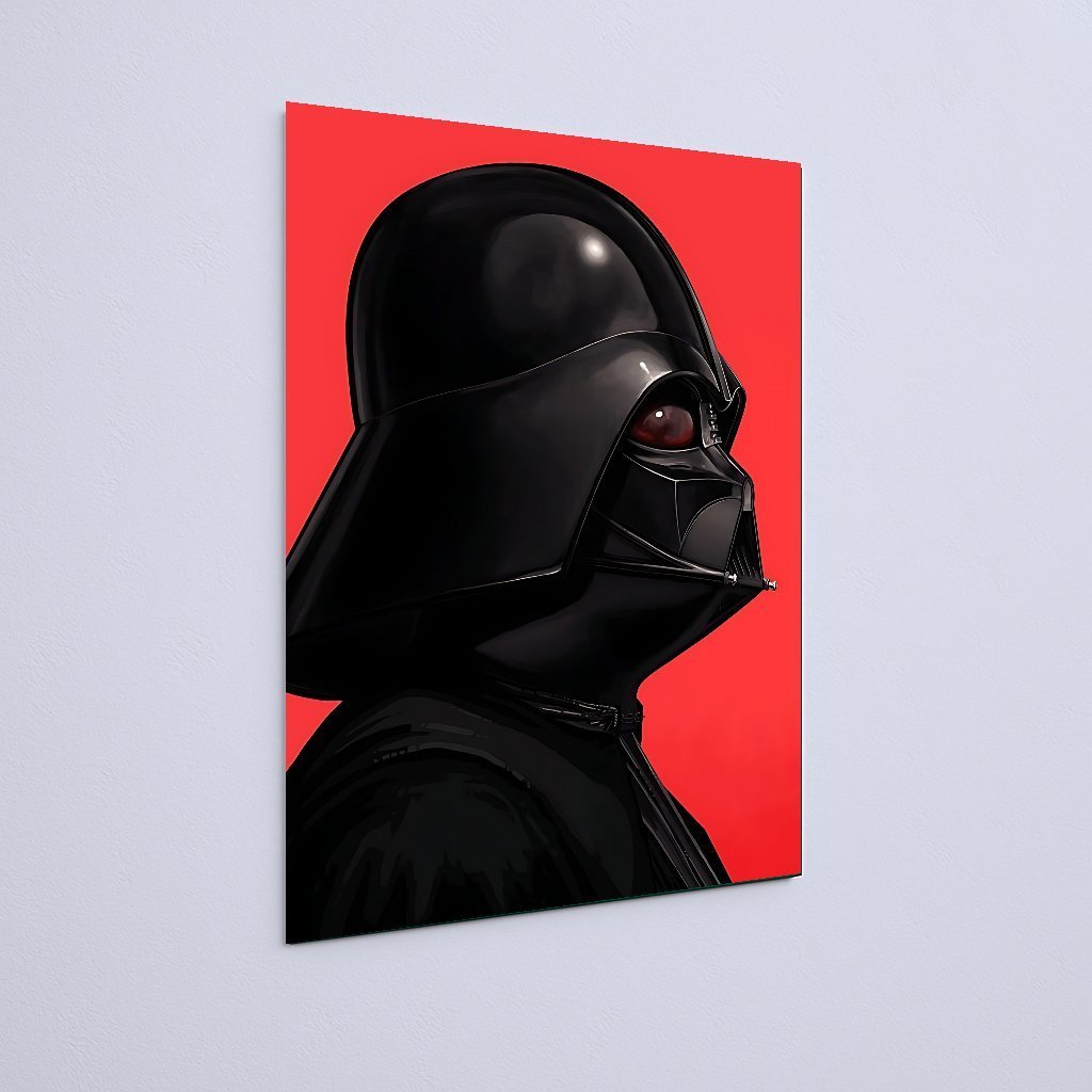 Quadro Decorativo Star Wars Vader Perfil Fundo Vermelho - Imagem 3