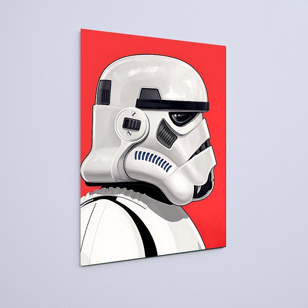 Quadro Decorativo Star Wars Stormtrooper Perfil Fundo Vermelho - Imagem 3