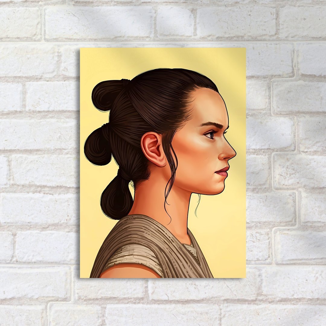 Quadro Decorativo Star Wars Retrato Perfil Garota Jedi - Imagem 2