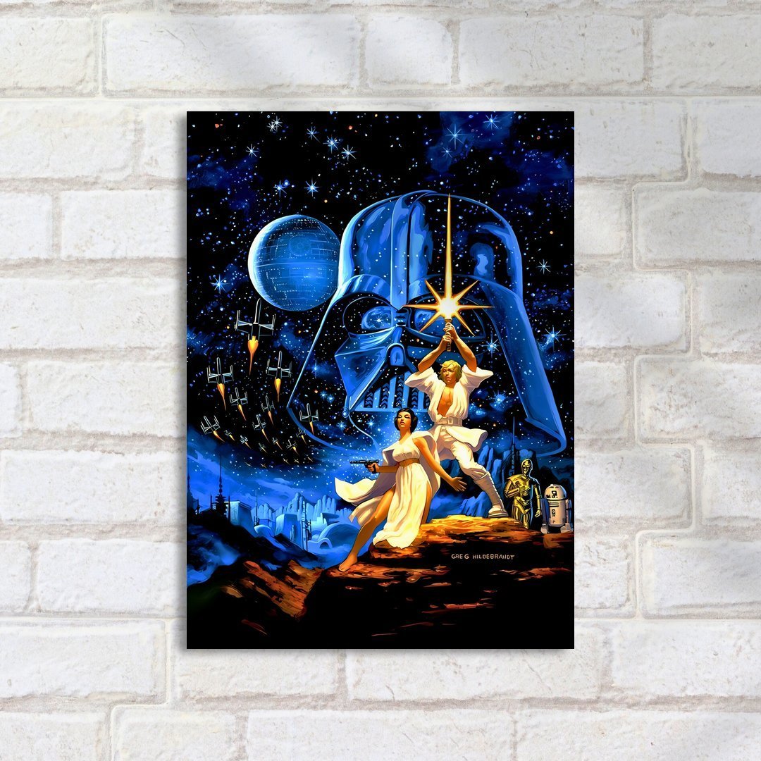 Quadro Decorativo Star Wars Personagens Espada Luz - Imagem 2
