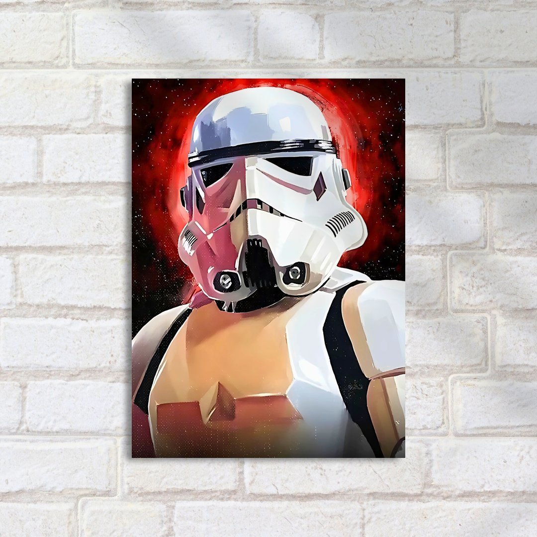 Quadro Decorativo Star Wars Stormtrooper Fundo Vermelho - Imagem 2