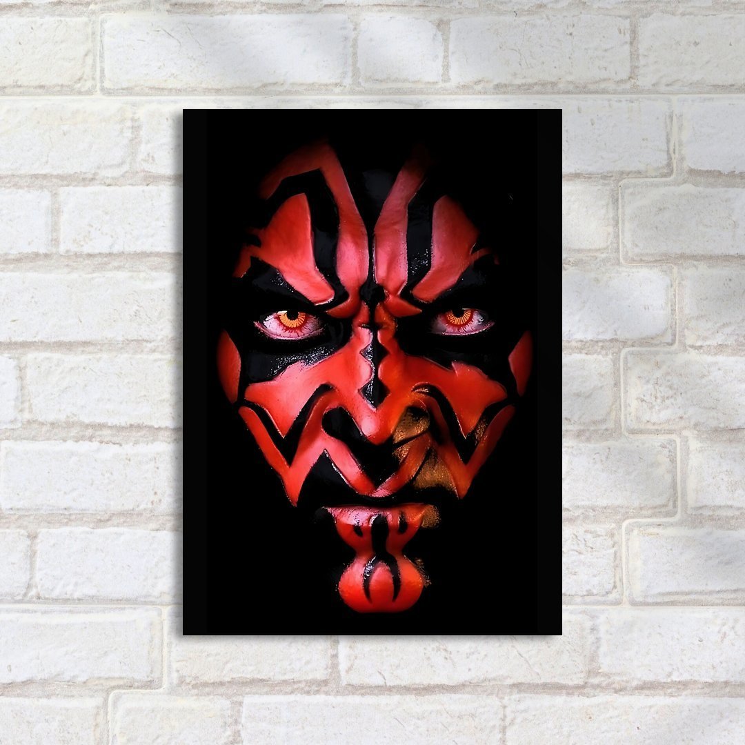 Quadro Decorativo Star Wars Desenho Rosto Vermelho Preto - Imagem 2